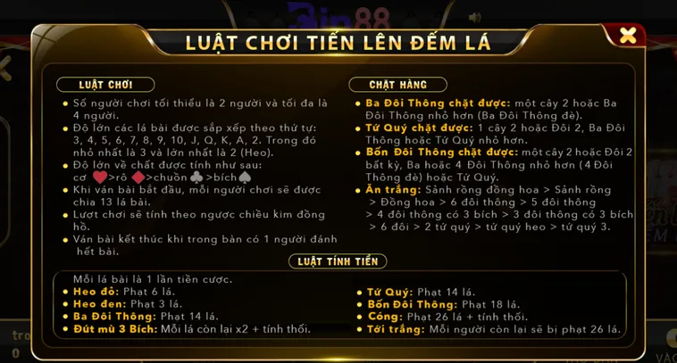 Chinh Phục Đỉnh Cao Tiến Lên Đếm Lá Tại Bin88 Với Tỷ Lệ Thắng Cực Cao