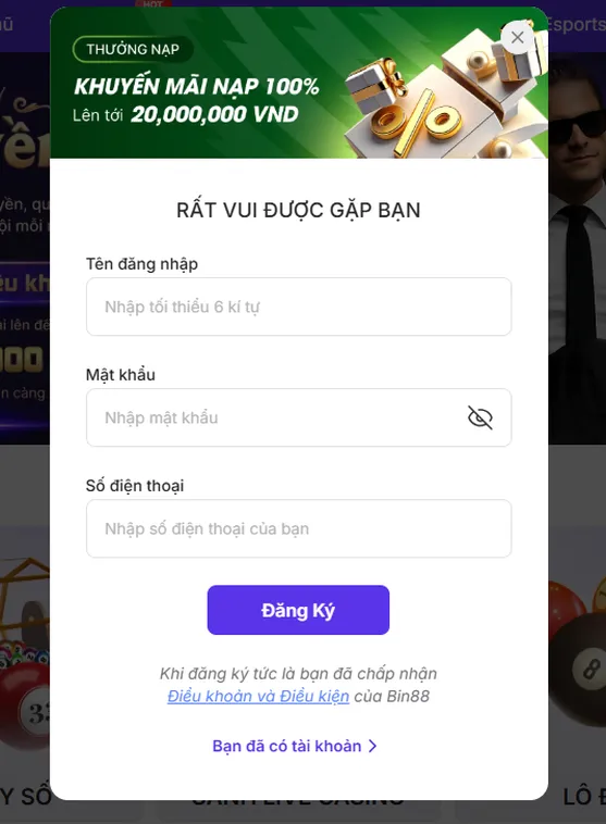 Quy Trình Đăng Ký Bin88 Nhanh Chóng Để Trở Thành Thành Viên Chính Thức Nhà Cái